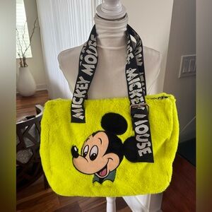 Disney Parks Mickey Mouse Faux Fur Fuzzy Tote Bag